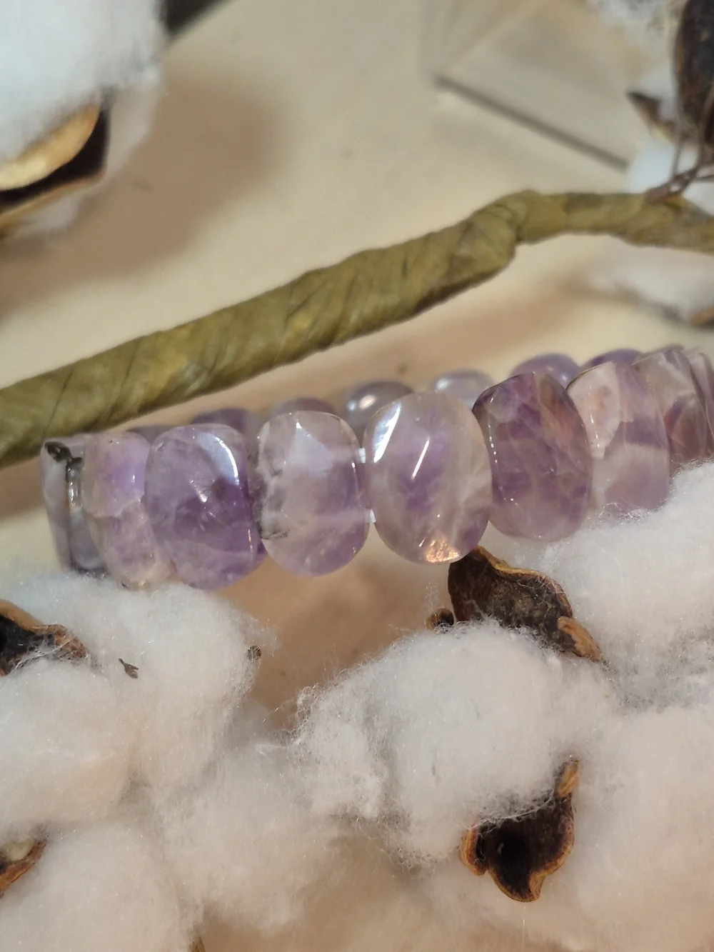 💜💜NEW💜💜 PRETTY!! Faceted Natural Stone AMETHYST Stretch Bracelet